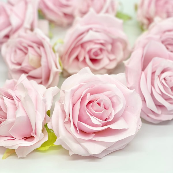 3.5" Light Pink Rose Flower Blush Pink Artificial Rose Soft Pink Artificial Flower Blush Faux Flower Blush Boho Wedding Decor Blush Pink