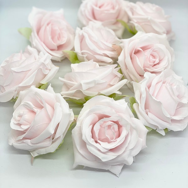 3" Pale Pink Rose Light Pink Artificial Rose Pale Blush Pink Fake Rose Pale Pink Silk Flower Blush Artificial Flower Wedding Cake Flower