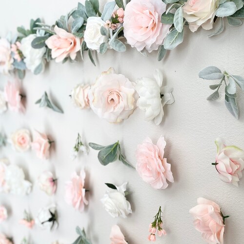 Blush Pink Floral Hanging Wall Flower Wall Art Floral Wall Etsy