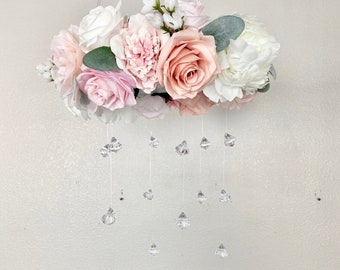 Flower Mobile Baby Mobile Floral Mobile Nursery Mobile Flower Chandelier Crib Mobile Girl Mobile Baby Chandelier Boho Dreamcatcher