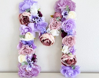 Floral Letter Flower Letter Nursery Decor Purple Floral Letter Purple Birthday Party Decor Floral Letter for Wedding Flower Initial Wedding