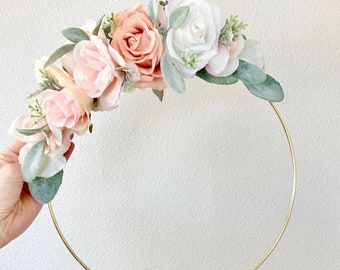 Custom Floral Hoop Girl Nursery Decor Girl Girl Nursery Wall Decor Flower Wall Decor Nursery Floral Hoop Nursery Floral Hoop Wreath