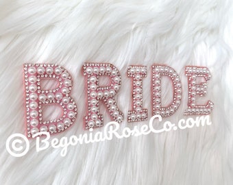 BRIDE Sew On / Iron On BRIDE Letter Patch Sew On Chenille Patch Shower Decor Bride Gift for Bride Decor Bridal Shower Bride Jacket Patch