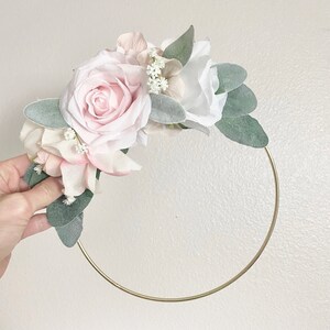 Farmhouse Wall Decor Shabby Chic Decor Floral Hoop Wreath Shower Hoop Wreath Peony Hoop Wreath Wedding Wreath Flower Girl Wreath