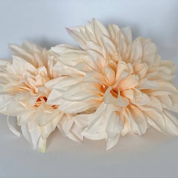 6" Large Light Peach Dahlia Artificial Dahlia Silk Flower Dahlia Wedding Peach Wedding Flower Dahlia Party Dahlia Artificial Peach Flower