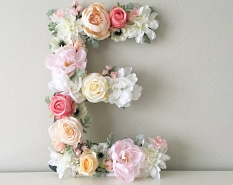 Flower Letter 15" 19" or 24" Letter Boho Letter Floral Letter Baby Shower Letter Wedding Letter Nursery Wall Art Boho Nursery Decor