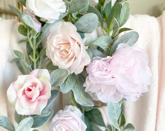 Floral Garland Nursery Garland Baby Shower Garland Flower Wall Hanging Flower Garland Peony Decor Garland Peony Garland Rose Garland