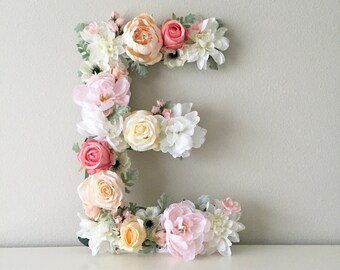 Nursery Wall Decor Flower Letter Nursery Art Girl Nursery Decor Baby Name Sign Baby Monogram Baby Shower Gift Shower Decor