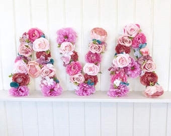 Custom Floral Letter 19" 24" Flower Letter Letter Nursery Floral Number Flower Number Large Floral Letter Floral Monogram Baby Girl