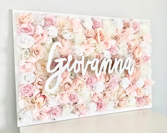 Flower Wall Decor Name Sign Over Crib Flower Letter Floral Letter Nursery Name Sign Baby Girl Nursery Decor Floral Nursery Decor Boho