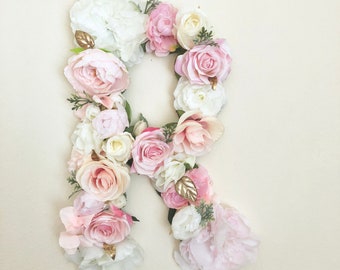 Floral Letter Baby Shower Decor Birthday Girl Party Decor Photo Prop Newborn Photo Prop Flower Letter Floral Nursery Decor Girl Gift