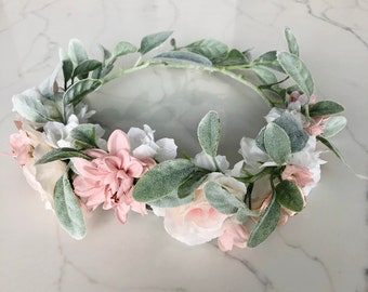 Baby Shower Flower Crown Adult Bridal Shower Bride Flower Crown Wedding Custom Flower Crown Boho Flower Crown Bridesmaid Flower Crown