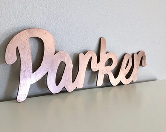 Rose Gold Name Sign Nursery Baby Name Sign Custom Wood Name Sign Rose Gold Nursery Decor Personalized Wood Sign Last Name Sign Wood