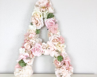 Shabby Chic Floral Letter 15" 19" 24" Flower Letter Wood Letter Wedding Letter Letter Decor Garden Theme Nursery Garden Bridal Shower