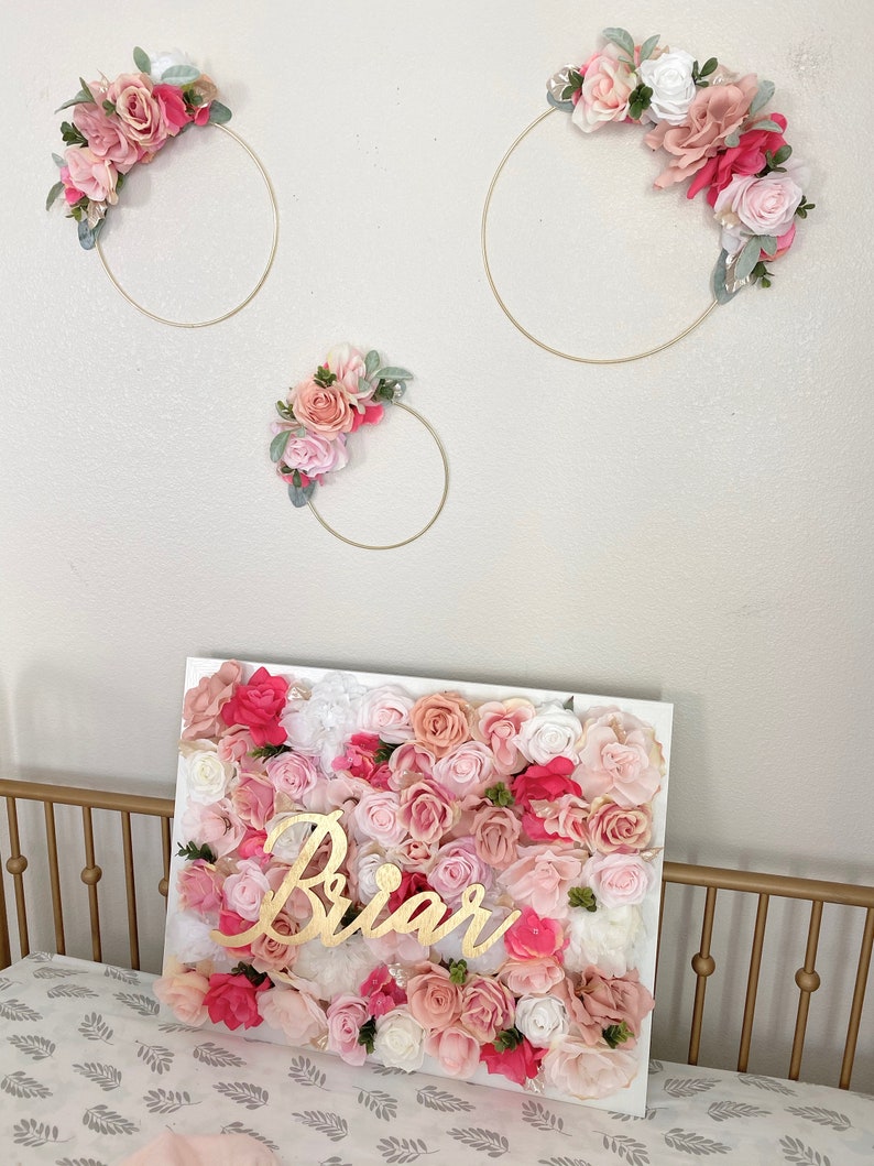 Custom Floral Hoop Wreath Wall Decor Hoop Wreath Nursery Etsy UK