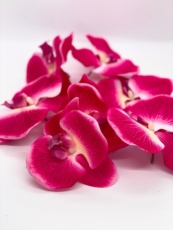 Caliente Rosa Orquídea Artificial Flor Magenta Orquídea Faux - Etsy España