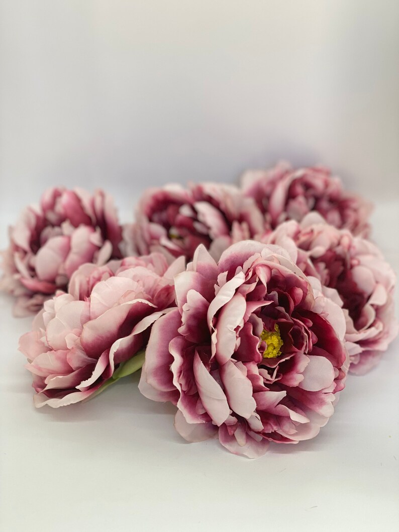 5 Two Tone Maroon Peony Wedding Flower Fluffy Peony | Etsy