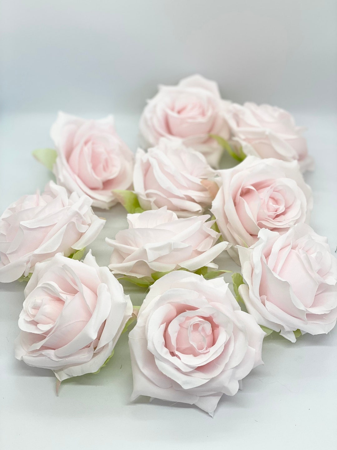 3 Pale Pink Rose Light Pink Artificial Rose Pale Blush Pink Fake Rose
