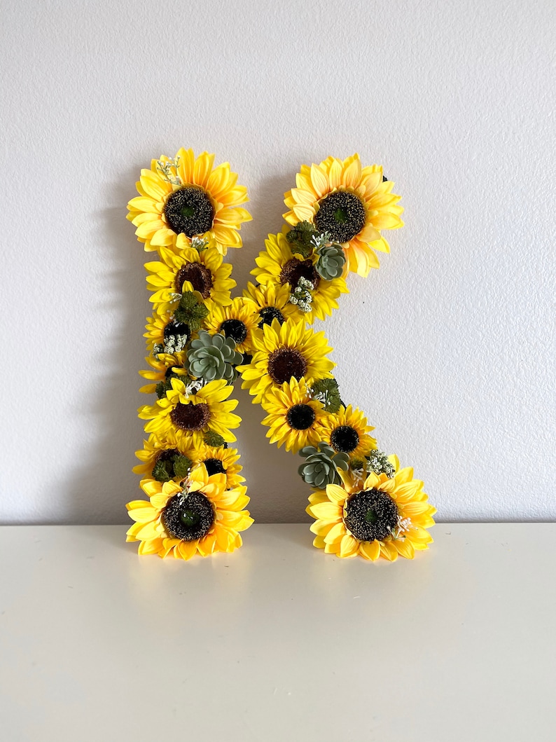 Nursery Sunflower Letter Sunflower Wedding Decor Sunflower image 0