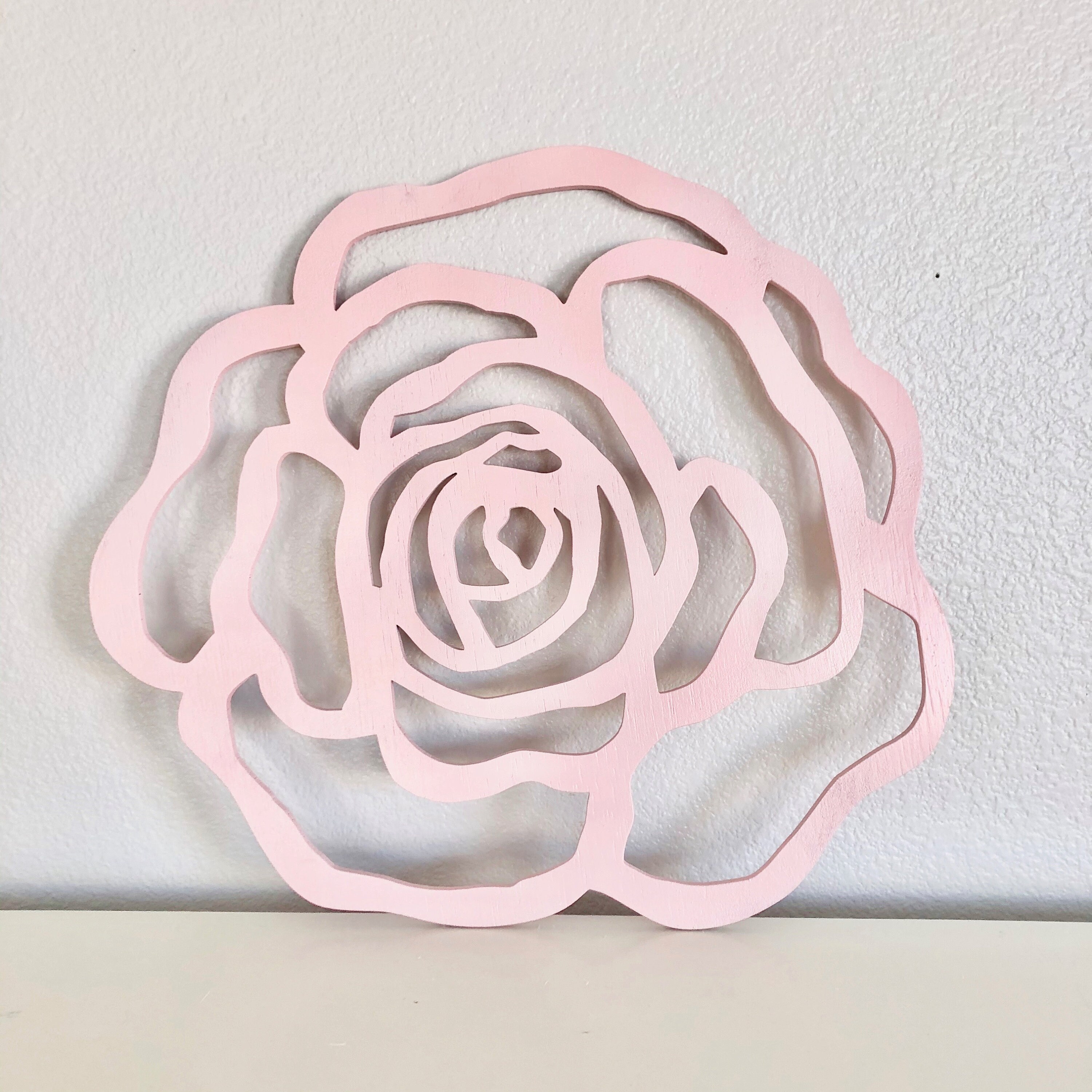 Wall Flower Wood Flower Cut Out Rose Flower Wall Decor Etsy