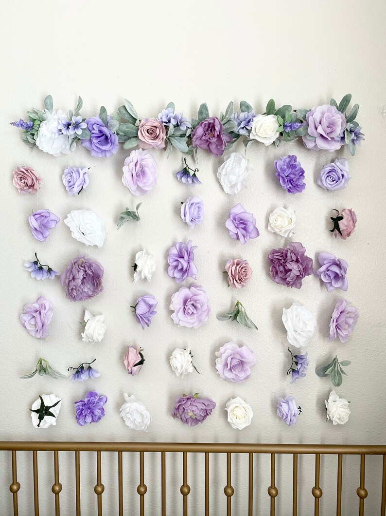 Flower Hanging Decor Flower Wall Hanging Nursery Floral Etsy