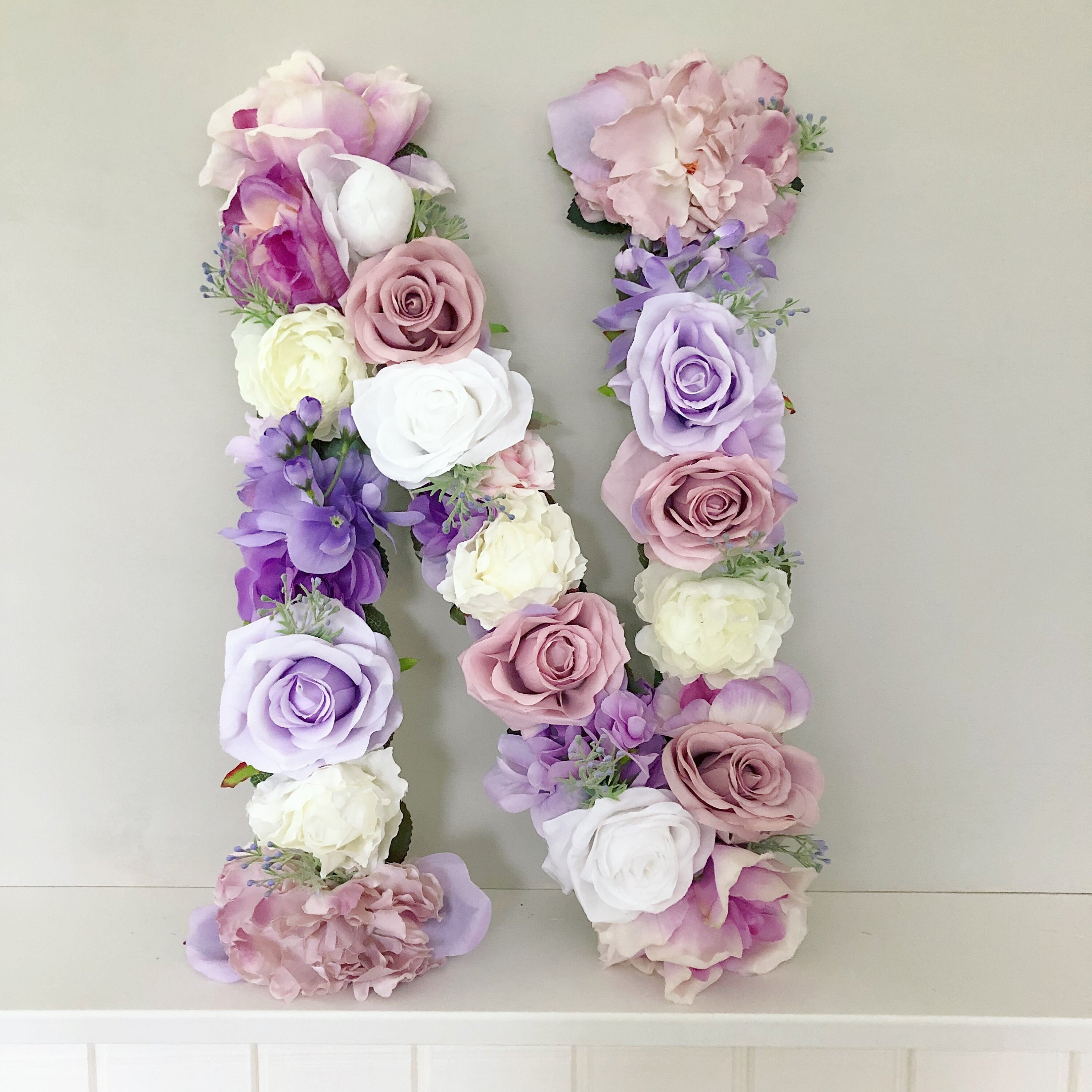 Floral Letter Flower Letter Nursery Lavender Nursery Decor Etsy