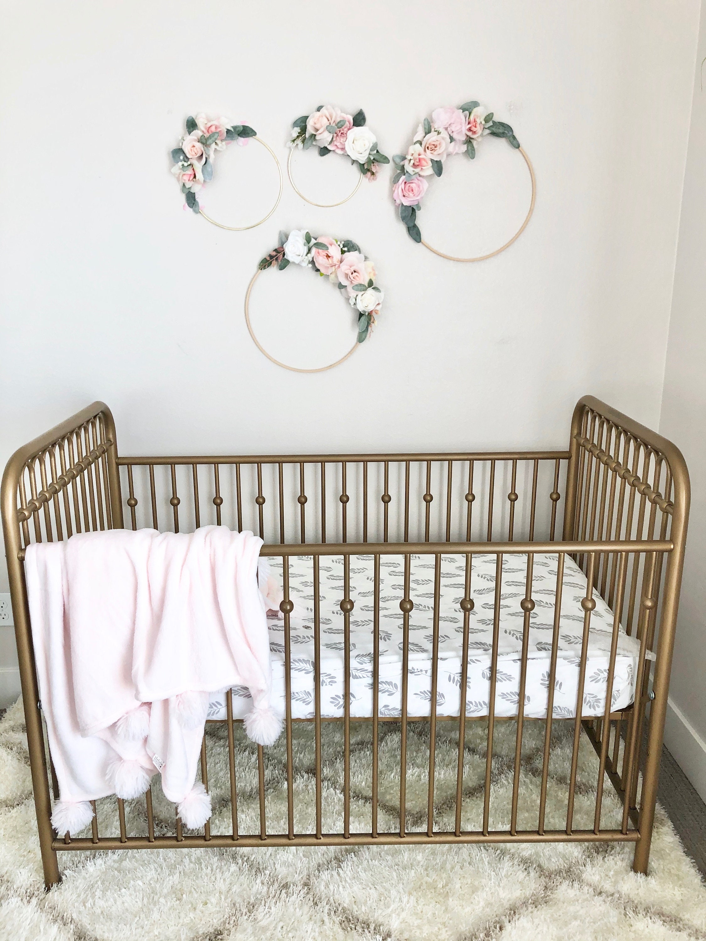 Custom Floral Hoop Wreath Wall Decor Hoop Wreath Nursery Etsy UK