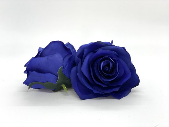 3.5 Deep Blue Artificial Rose Royal Blue Artificial - Etsy España