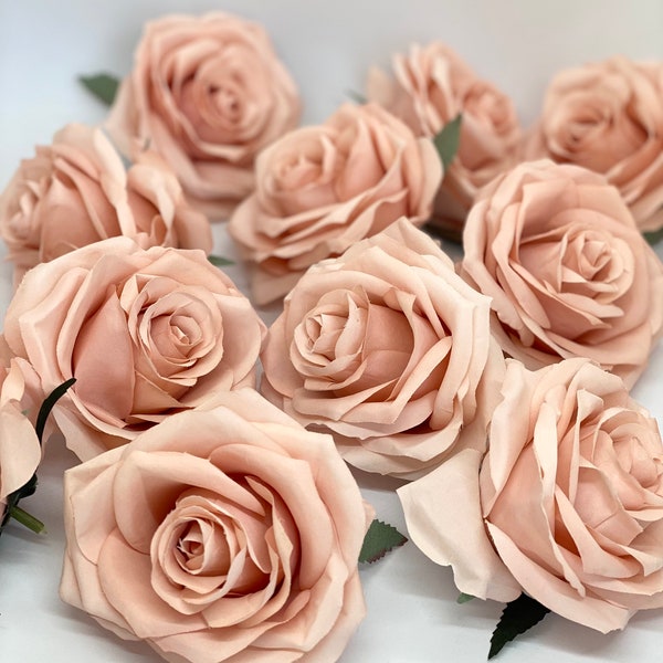 3.5" Peachy Rose Gold Rose Artificial Rose Mauve Artificial Flower Wedding Dusty Peach Artificial Flower Mauve Silk Flower Wedding Flower