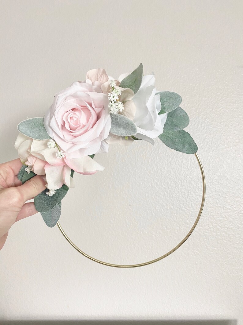 Custom Floral Hoop Wreath Wall Decor Hoop Wreath Nursery Etsy UK