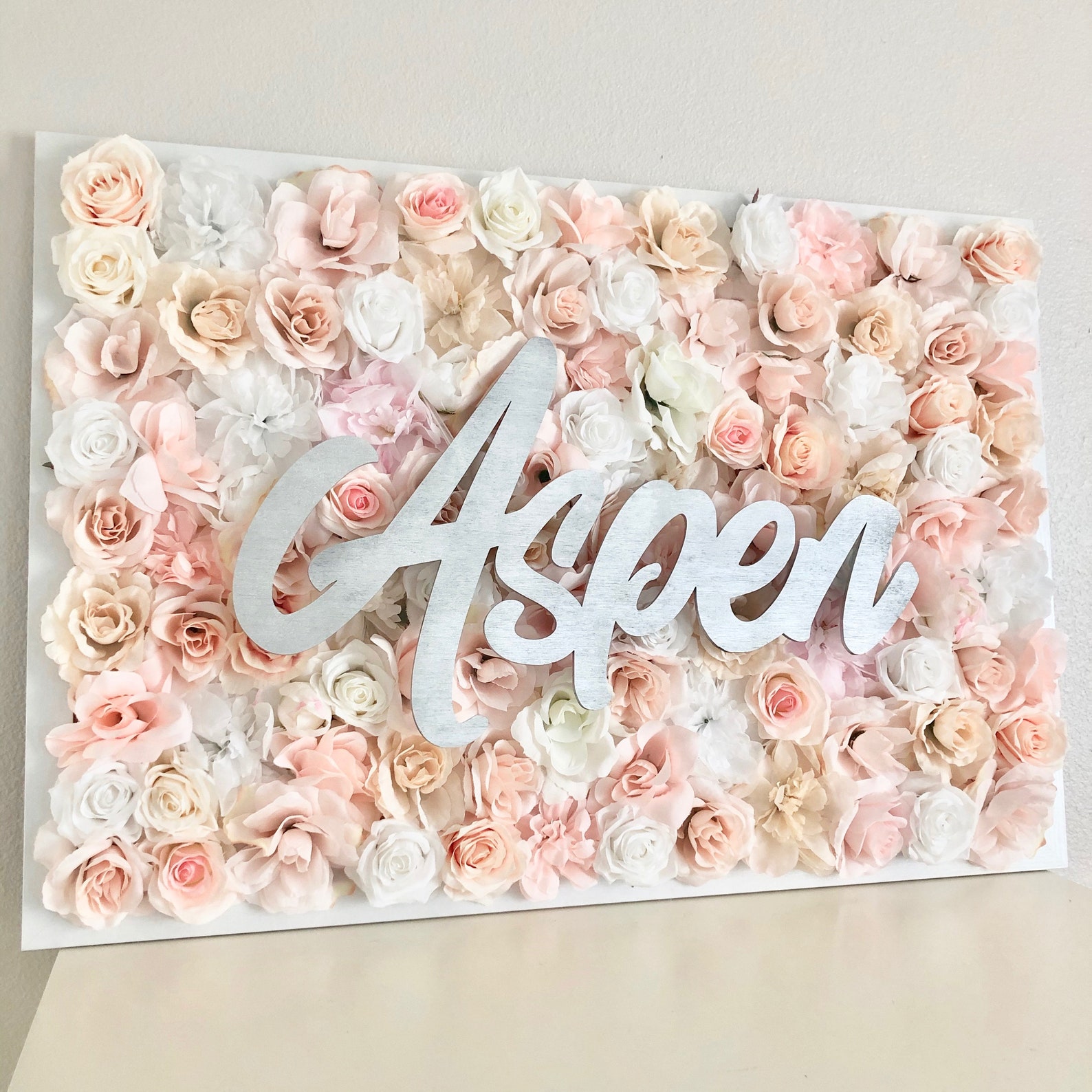 Flower Wall Name Sign Above the Crib Name Sign Nursery Name Etsy