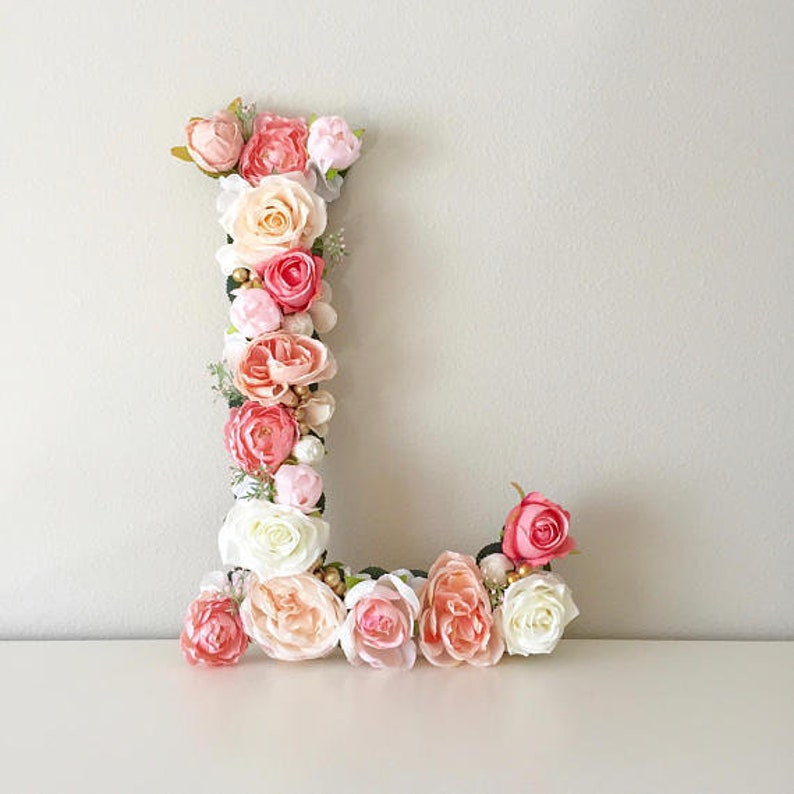 Floral Letter Floral Initial Nursery Letter Flower Letter Nursery Wall Art Baby Gift Shabby Chic Boho Chic Nursery Decor Nursery Art image 7