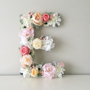 Large Floral Letter Large Flower Letter Floral Monogram Floral Number Shabby Chic Decor Vintage Wedding Girl Nursery Letter 19 24 image 3