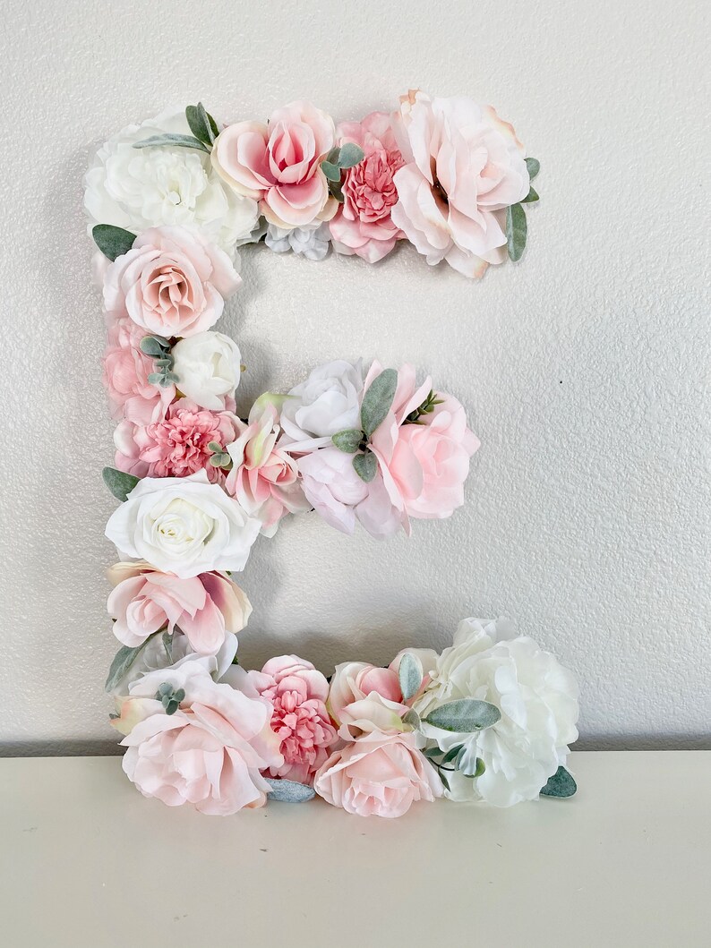 Flower Letter Decor Custom Floral Letter Nursery Name Etsy