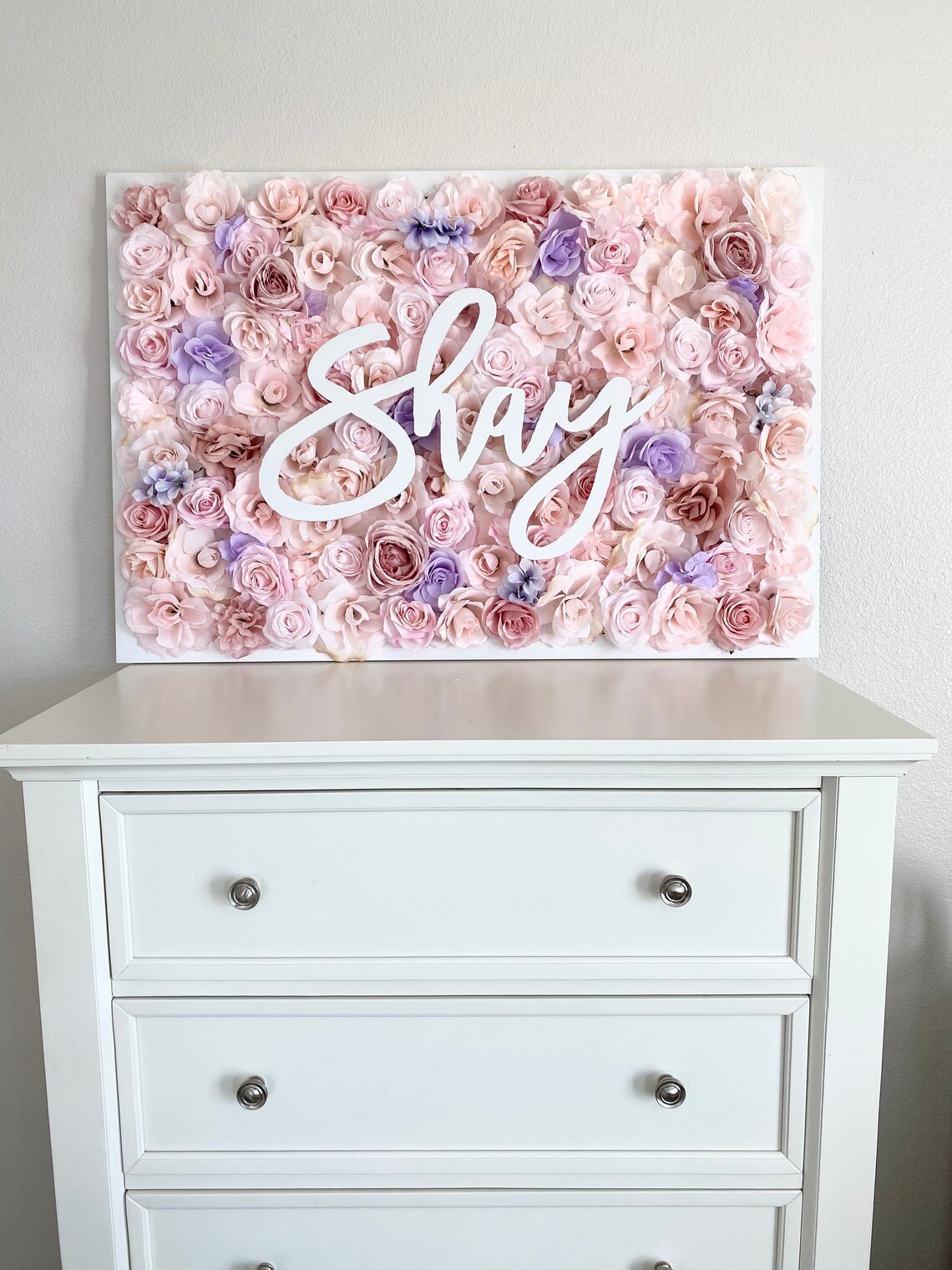 Floral Girl Nursery Wall Decor Baby Name Sign Nursery Floral Etsy