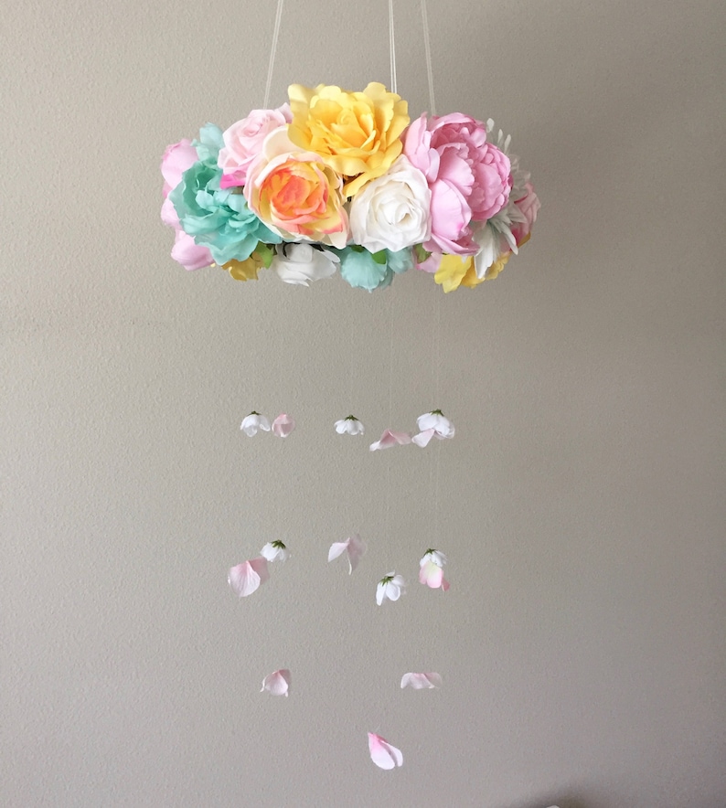 Floral Mobile Flower Mobile Nursery Mobile Girl Mobile Etsy