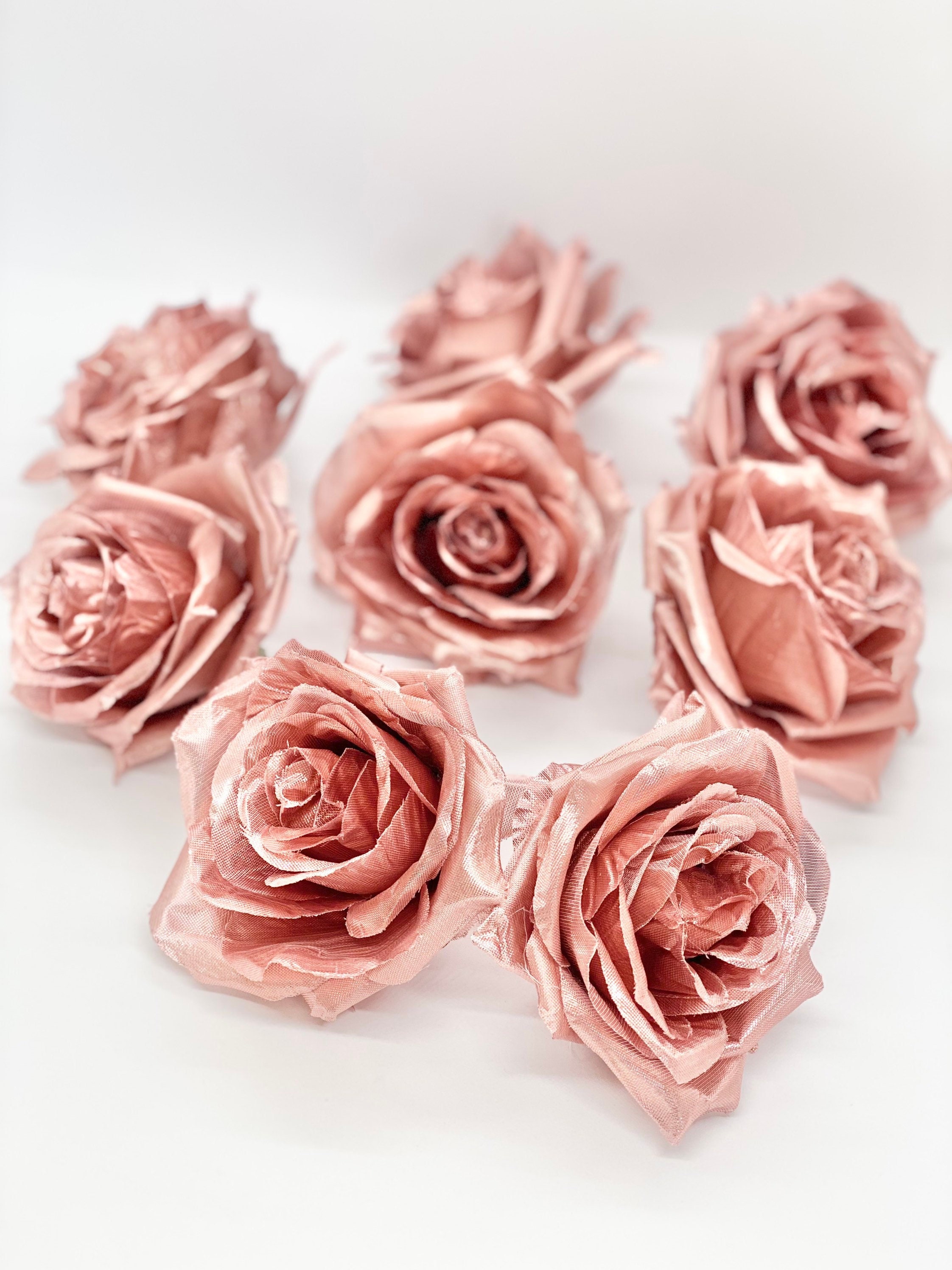 3 Metallic Rose Gold Rose Gold Flower Metallic Flower Rose Gold Wedding  Decor Rose Gold Cake Flower Rose Gold Centerpiece Flower Wedding 