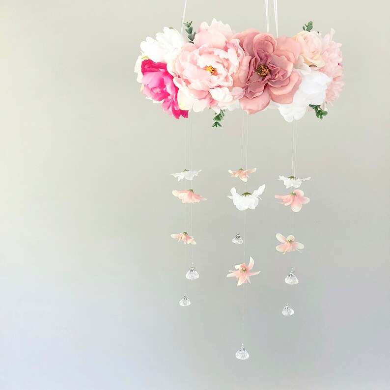 Baby Mobile Girl Nursery Mobile Flower Mobile Floral Etsy