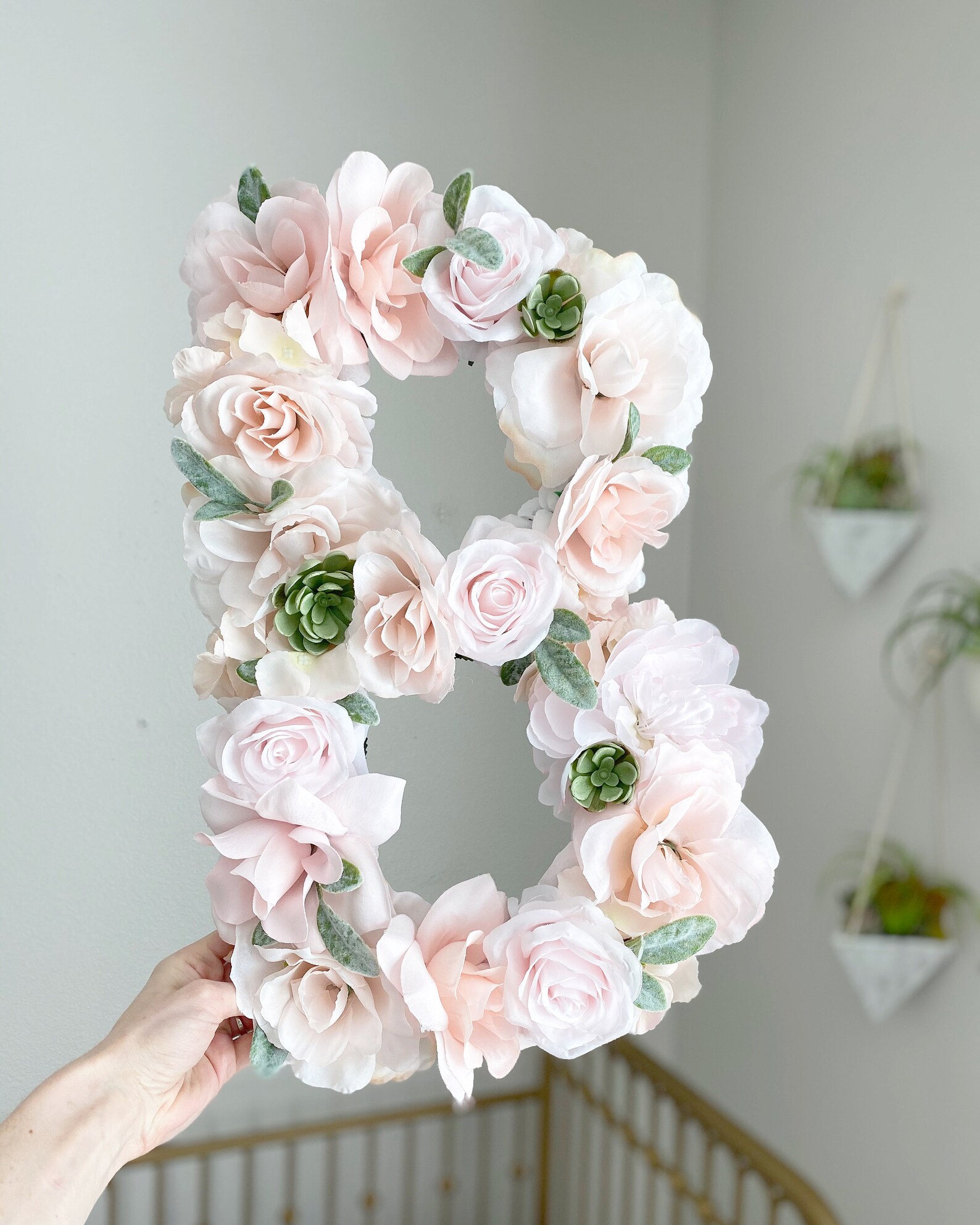 Floral Letter Name Sign Flower Letter Name Decor Flower Wall Etsy