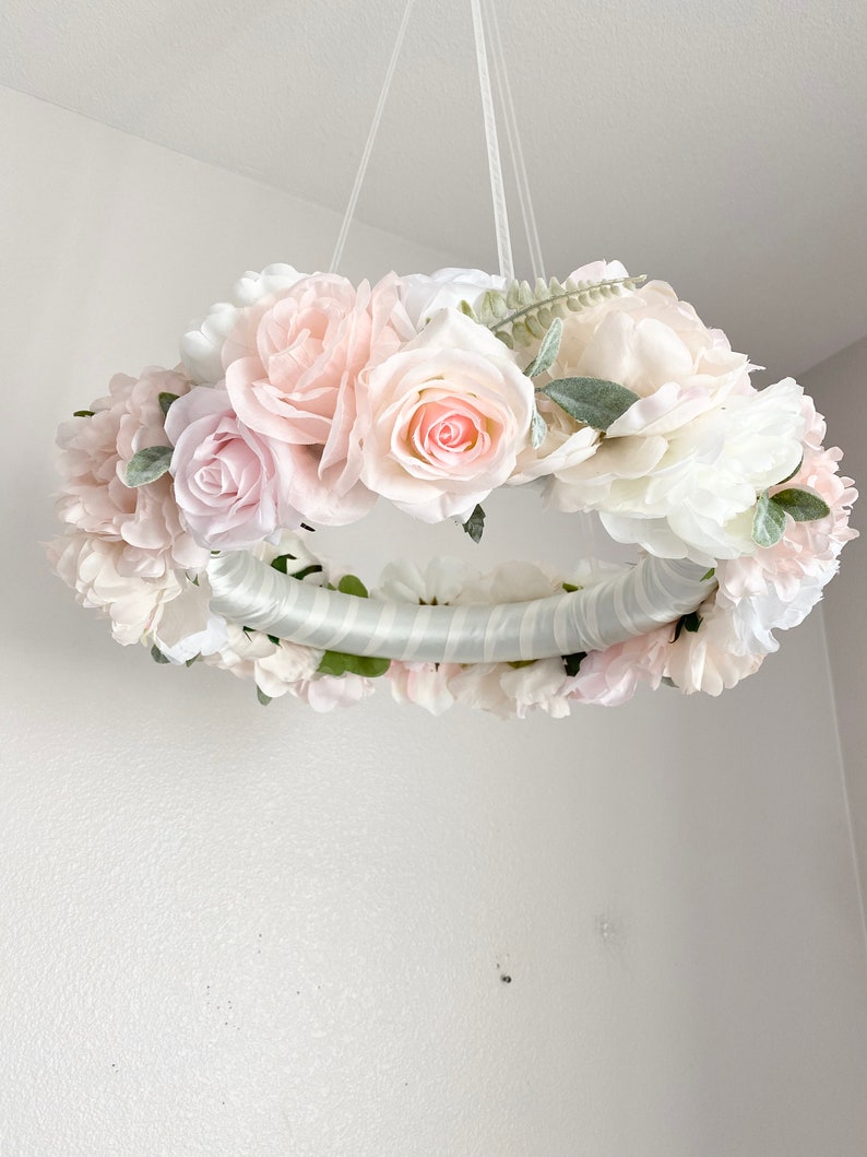 Floral Mobile Girl Flower Mobile Nursery Girl Crib Mobile Etsy