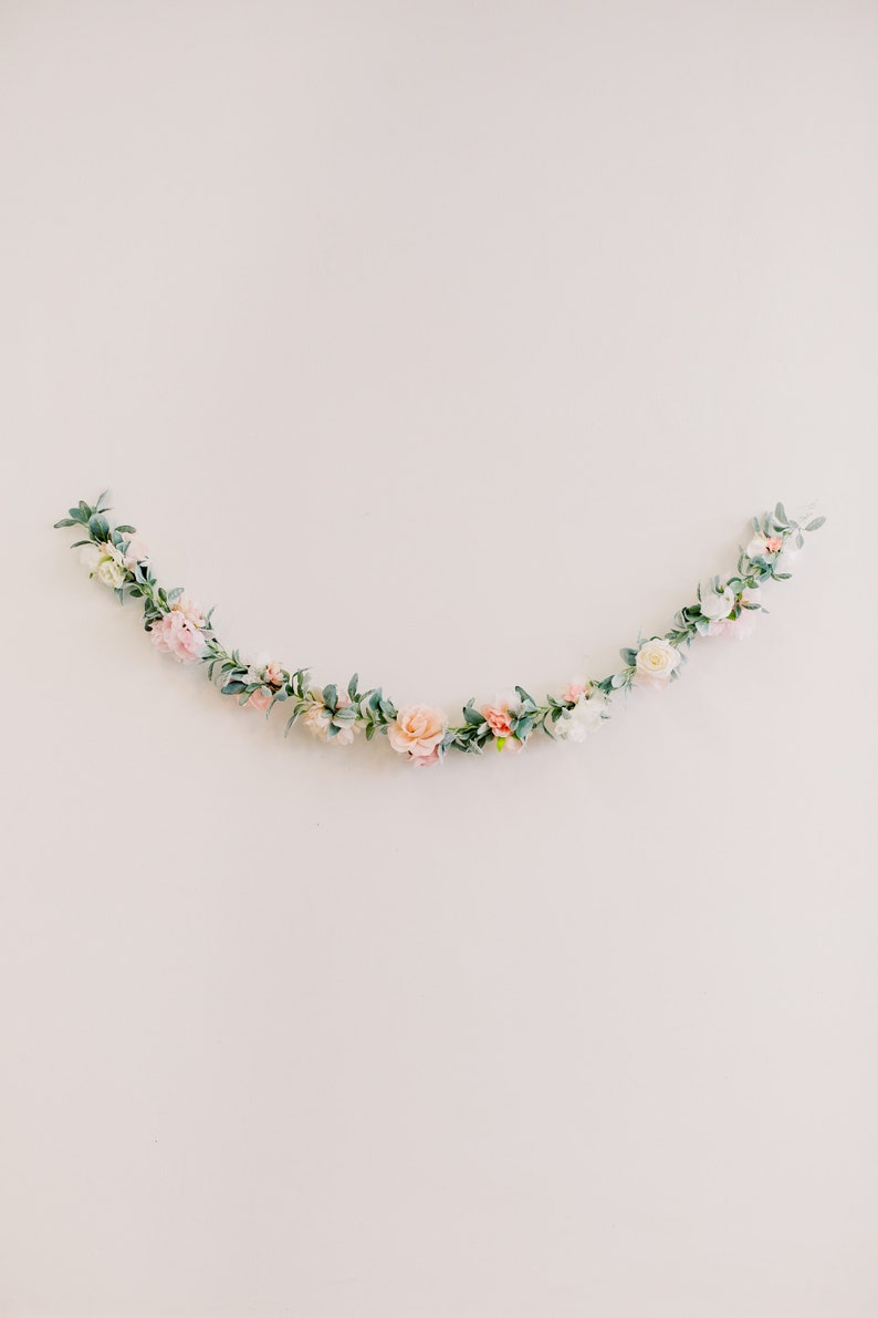 Blush Pink Flower Garland Nursery Garland Shabby Chic Decor Etsy
