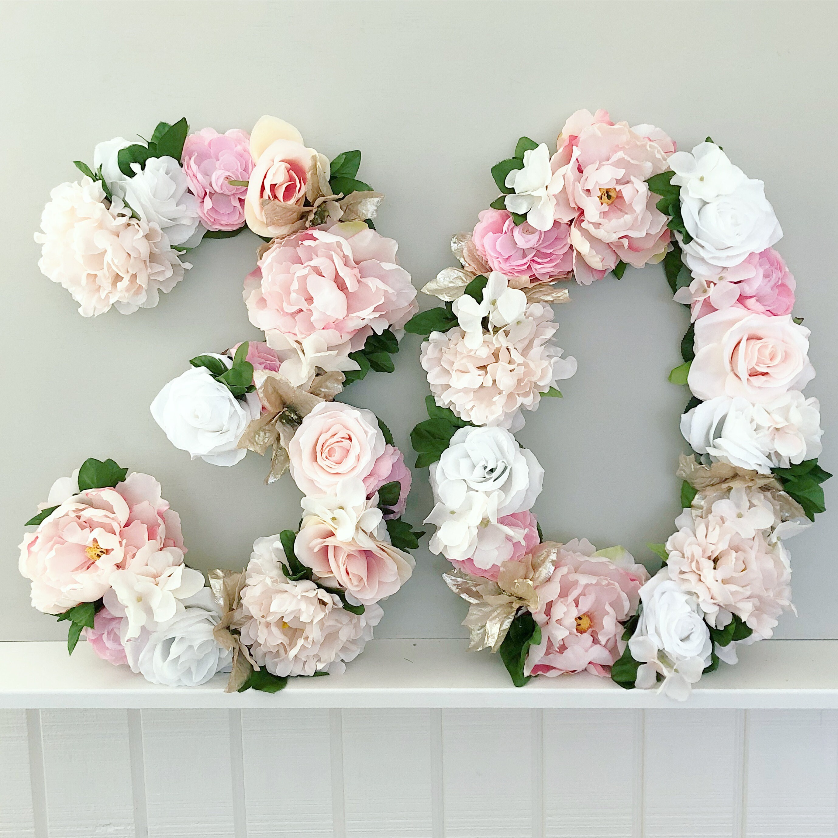 Birthday Number Number Decor Peach And Pink Birthday Decor Etsy