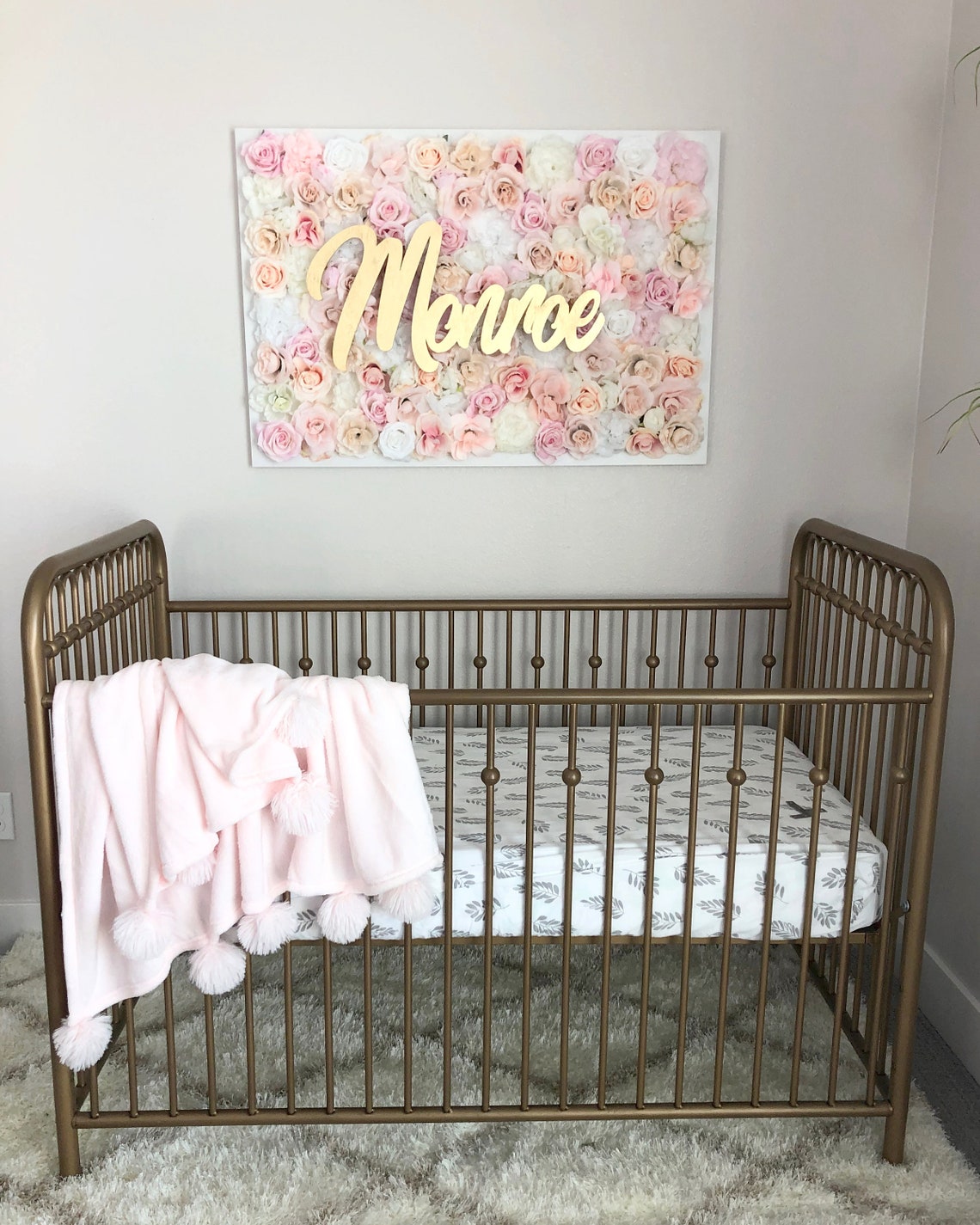 Floral Nursery Decor Girl Girl Name Sign Decor Custom Name Etsy