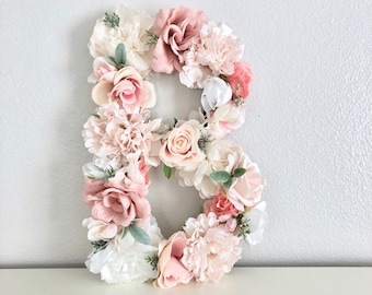 Floral Letter 15" 19" 24" Flower Letter Cursive Letter Nursery Letter Decor Floral Nursery Decor Baby Shower Letter Wedding Monogram