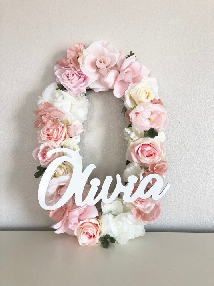 Floral Letter Name Sign Flower Letter Nursery Name Sign Room Etsy