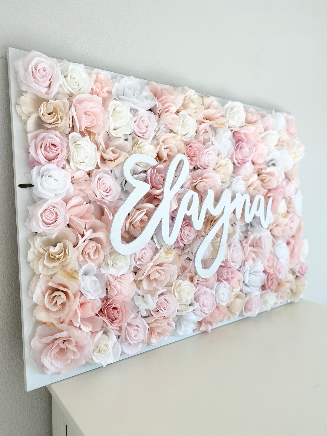 Flower Wall Name Sign Nursery Wall Decor Personalized Girl Etsy