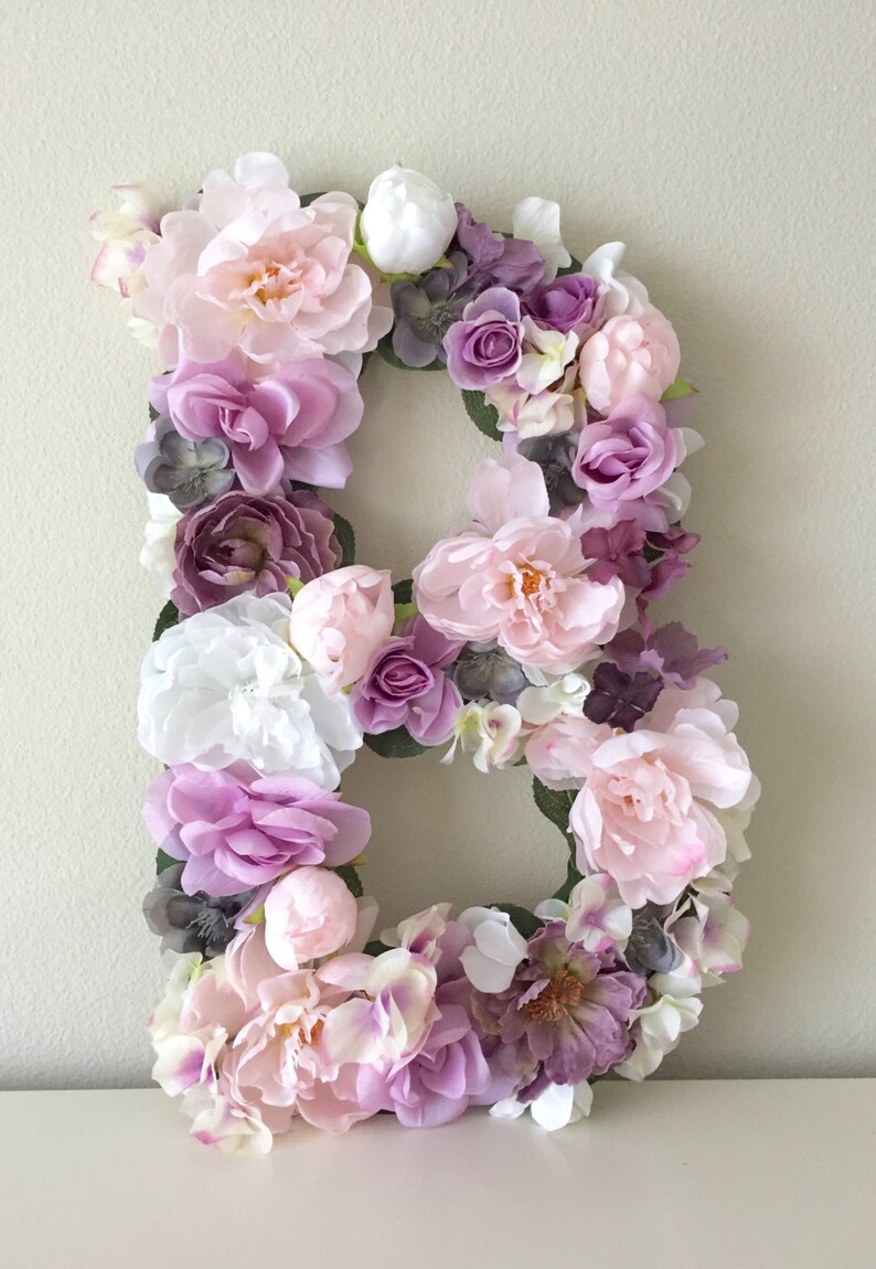 Floral Letter Flower Letter Flower Initial Flower Monogram Girl Nursery Decor Custom Floral Letter Custom Wedding Letter Baby Shower image 10