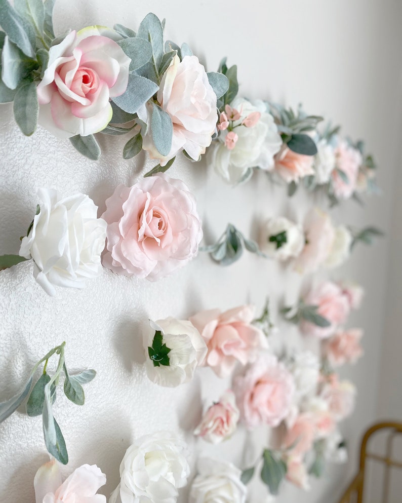 Blush Pink Nursery Decor Girl Decor Flower Wall Hanging Blush Etsy