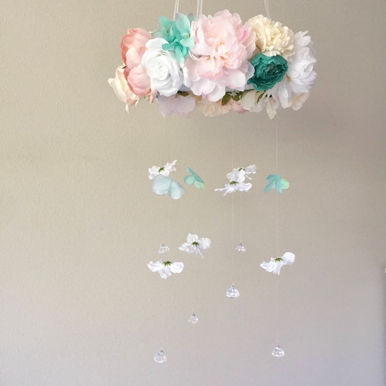 Floral Mobile Flower Mobile Hanging Mobile Crib Mobile Etsy