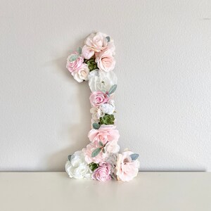 2nd Birthday Decoration Large Floral Number Photo Prop Floral Number 2 Toddler Girl Birthday Decor Baby Girl Birthday Floral Letter image 2